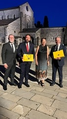 Představitelé Cyrilometodějské stezky s představiteli Města Aquileia a Nadace Aquileia